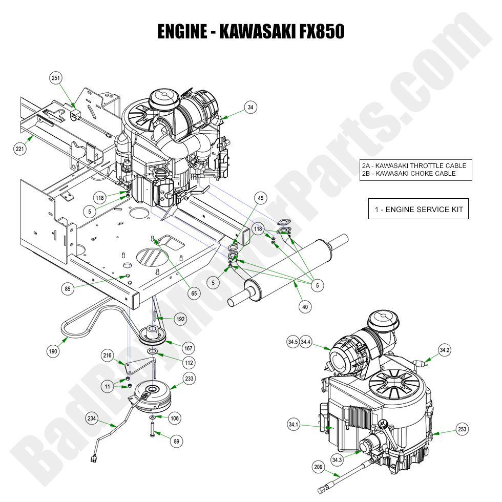 3234 - Bad Boy Mower Parts Lookup > 2023 > Rogue > Engine - Kawasaki FX850